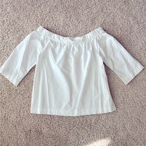 Madewell white Xs shirt off the shoulder